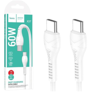 HOCO X37 COOL POWER 60W CHARGING DATA CABLE USB-C TO USB-C WHITE