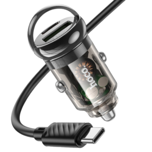 HOCO Z53A VISION PD30W+QC3.0 CAR CHARGER SET (C TO IP) TRANSPARENT BLACK