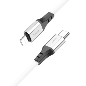 HOCO X86 TYPE-C TO IPHONE PD 20W SILICONE CHARGING DATA CABLE WHITE