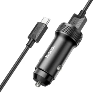 HOCO Z49 LEVEL DUAL PORT CAR CHARGER SET (TYPE-C) BLACK