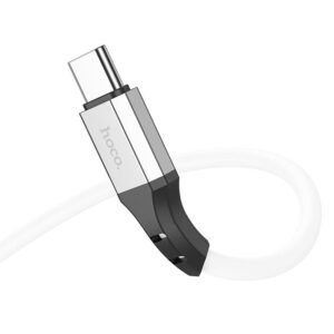 HOCO X86 TYPE-C TO TYPE-C SPEAR 60W SILICONE CHARGING DATA CABLE WHITE