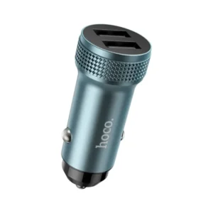 HOCO Z49 LEVEL DUAL PORT CAR CHARGER METAL GRAY
