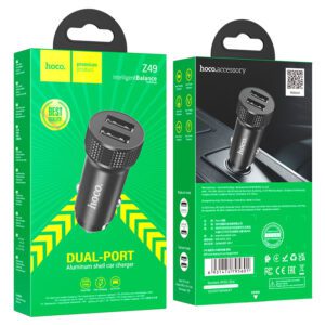 HOCO Z49 LEVEL DUAL PORT CAR CHARGER BLACK