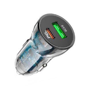 HOCO Z47A TRANSPARENT DISCOVERY EDITIONAL DUAL PORT PD30W+QC3.0 CAR CHARGER TRANSPARENT BLACK