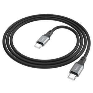 HOCO X86 TYPE-C TO TYPE-C SPEAR 60W SILICONE CHARGING DATA CABLE BLACK