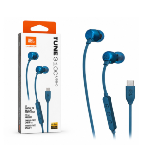 JBL TUNE 31OC USB-C BLUE HAND-FREE CALLS,JBL TUNE 31OC USB-C WHITE HAND-FREE CALLS , EQ PRESETS, TANGLE-FREE CABLE, DIGITAL TO ANALOG COVERTER