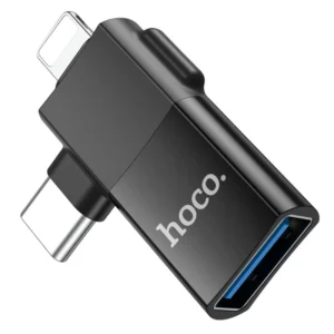 HOCO UA17 2-IN-1 USB IP & USB-C MALE TO USB FEMALE
