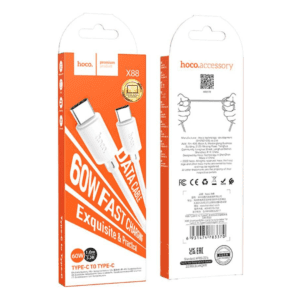 HOCO X88 60W CHARGING DATA CABLE TYPE C TO TYPE C WHITE