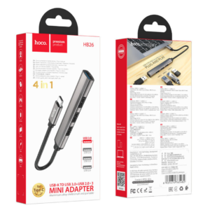 HOCO HB26 4-IN-1 TYPE-C TO USB 3.0+USB 2.0*3 MINI ADAPTER