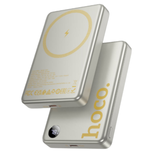 HOCO Q34 PD20W CLEVER MAGNETIC FAST CHARGING POWER BANK WITH DIGITAL DISPLAY(10,000mAh) TITANIUM GOLD