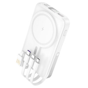 HOCO J135 4 CABLE+MAG CHARGER +PHONE HOLDER POWER BANK 10000MAH WHITE