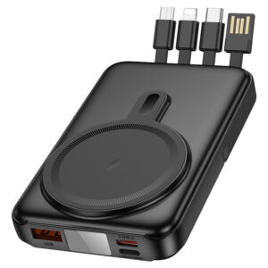 HOCO J135 4 CABLE+MAG CHARGER +PHONE HOLDER POWER BANK 10000MAH BLACK