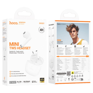 HOCO EW201 GRACEFUL TRUE WIRELESS BT HEADSET FROST WHITE6942007641289