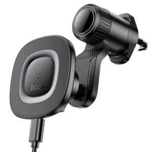 HOCO HW30 CROWN MAGNETIC WIRELESS CHARGING CAR HOLDER (AIR OUTLET) BLACK METAL GRAY