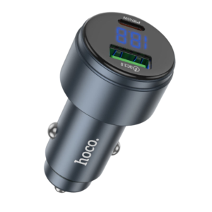 HOCO Z57B GLORIOUS 63W DUAL-PORT DIGITAL DISPLAY PD45W+QC3.0 CAR CHARGER
