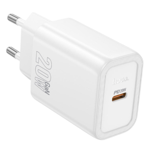 HOCO N60 GENTLE SINGLE PORT PD20W CHARGER SET (C to C)(EU) WHITE