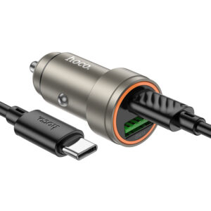 HOCO Z57A GLORIOUS PD30W+QC3.0 CAR CHARGER SET (C to C) METAL GRAY