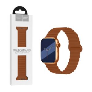 HOCO WA22 ORIGINAL SERIES LEATHER STRAP FOR IWATCH (42/44/45/49MM) CHOCOLATE WITH BLACK