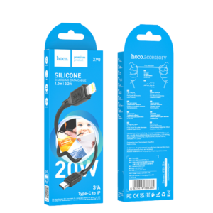 HOCO X90 SILICONE CHARGING DATA CABLE (TYPE-C TO IP), 1.0M