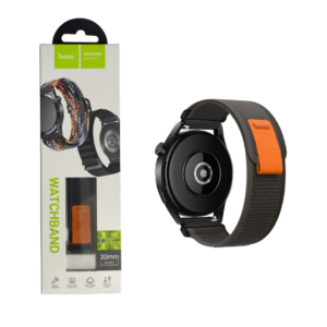 HOCO WH04 BELLE SERIES LOOP NYLON WATCHBAND (20MM), BLACK WITH GRAY