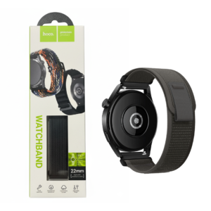 HOCO WH04 BELLE SERIES LOOP NYLON WATCHBAND (22MM), BLACK WITH GRAY