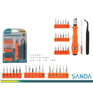 SANDA SD-3449 ORANGE MULTI-PURPOSE SCREWDRIVER WITH VARIOUS ACCESSORIES