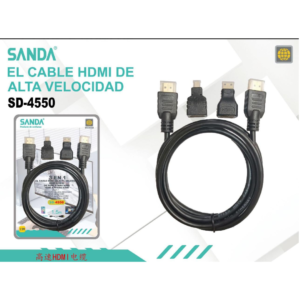 SANDA SD-4550 HDMI TO MINI AND MICRO HDMI ADAPTER CABLE 1.5M
