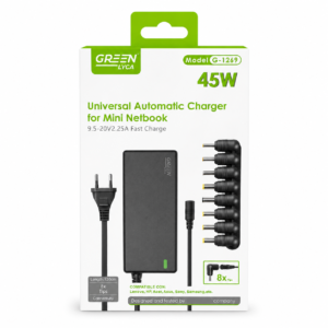 GREEN LYCA G-1269 UNIVERSAL AUTOMATIC CHARGER 45W FOR MINI NETBOOK