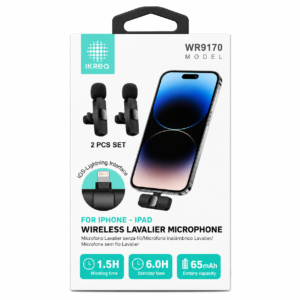 IKREA WR9170 IOS-LIGHTNING LAVALIER MICROPHONE, 2 PCS SET