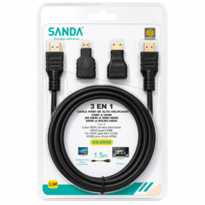 SANDA SD-4550 3-EN-1 CABLE HDMI DE ALTA VELOCIDAD 1.5M