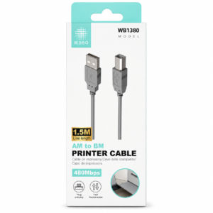 IKREA WB1380 AM TO BM PRINTER CABLE , 480Mbps, 1.5M