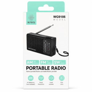 KREA WG9186 PORTABLE RADIO FM 87-108MHZ AM 2.0-1600KHZ BLACK
