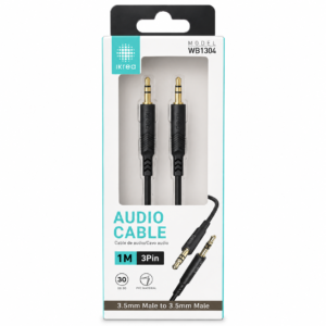 IKREA WB1304 3 PIN AUDIO CABLE , 3.5MM MALE TO 3.5MM MALE, 1M