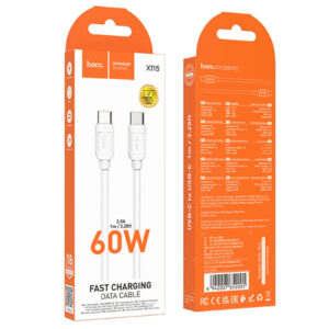 HOCO X115 SURPASS 60W CHARGING DATA CABLE C TO C WHITE