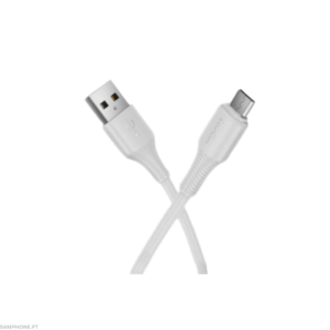 HOCO X86 TYPE-C SPEAR SILICONE CHARGING DATA CABLE WHITE