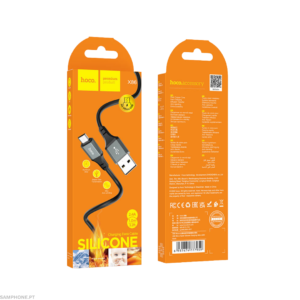 HOCO X86 MICRO SPEAR SILICONE CHARGING DATA CABLE BLACK