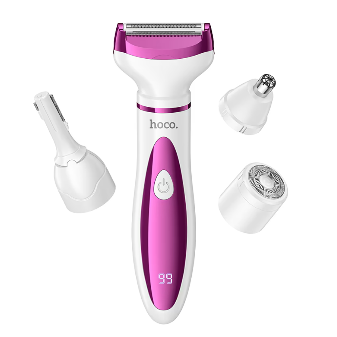 HOCO HP80 4-IN-1 LADIES TRIMMER AND SHAVER ROSE RED