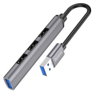 HOCO HB26 4 IN 1 ADAPTER(TYPE-C TO USB3.0+USB2.0*3) GRAY