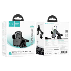 HOCO HW32 CROWN PUSH-TYPE WIRELESS CHARGING CAR HOLDER(CENTER CONSOLE)