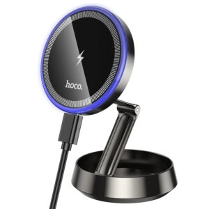 HOCO HW33 METAL RING MAGNETIC WIRELESS FAST CHARGING CAR HOLDER(CENTER CONSOLE)