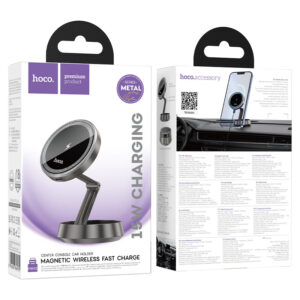 HOCO HW33 METAL RING MAGNETIC WIRELESS FAST CHARGING CAR HOLDER(CENTER CONSOLE)