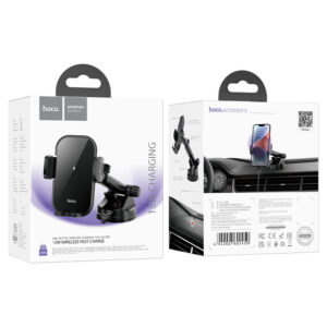 HOCO HW5 JOURNEY WIRELESS FAST CHARGING CAR HOLDER(CENTER CONSOLE)