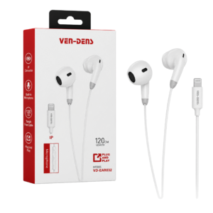 VEN-DENS VD-EAR032 EARPHONES IP PLUG AND PLAY 120CM