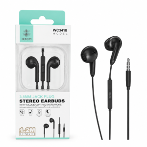 IKREA STEREO EARBUDS 3.5 JACK WC3418 BLACK