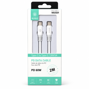 IKREA WB3509 TYPE-C TO C /20V/3A PD 60W DATA CABLE 2M