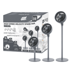 SPARK HIGH SPEED ADJUSTABLE FANS, 90W, 10 INCHES GRAY