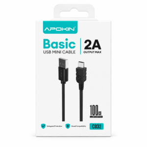 APOKIN BASIC C032 USM MINI CABLE 2A OUTPUT MAX, 100CM