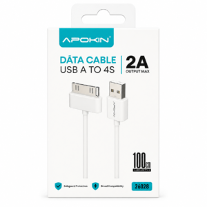 APOKIN C036 DATA CABLE USB A TO 4S. 2A OUTPUT MAX, 100CM